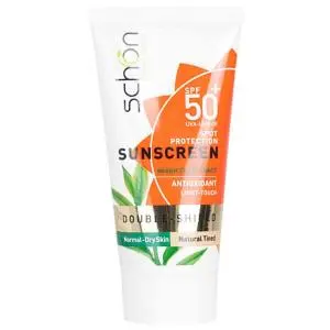 کرم ضد آفتاب شون مناسب برای پوست خشک SPF50 مدل Double Shield ظرفیت 50 میلی لیتر