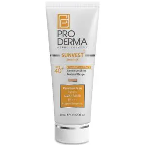 کرم ضد آفتاب پرودرما مناسب برای پوست حساس SPF 40 ظرفیت 40 میلی لیتر